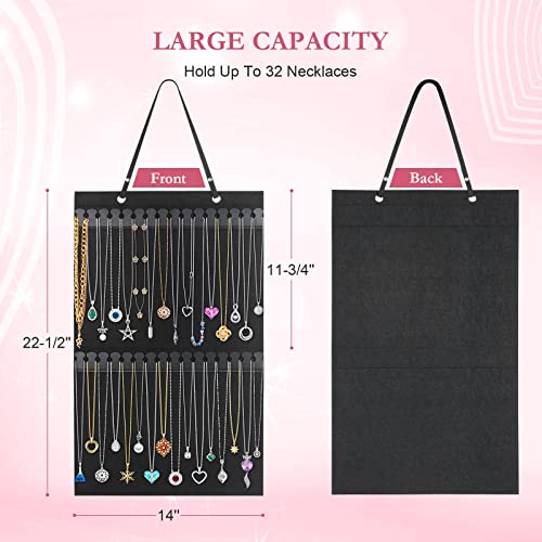 Caffox Hanging Necklaces Holder, Large Jewelry Organizer for Necklaces, Bracelets, and Ankles, Necklaces Display Storage Hanger for Wall, Closet and Door - style: Necklaces Holder