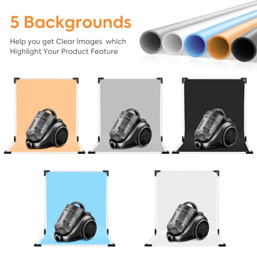 Small Backdrop Stand 1.3x2.6ft, Flat Lay Seamless Paper Props, Detachable Crossbar, Portable Background Stand Support for Photography, Table Backdrop Holder for Makeup Food Small Product Photography
