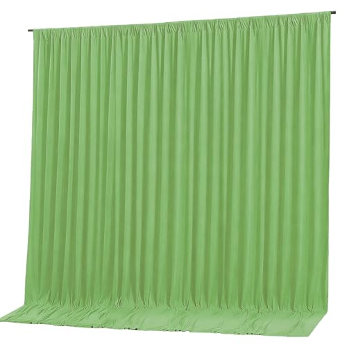 Sage Green Backdrop Curtain 10x10ft - Wrinkle Free Polyester Photo Curtain Backdrop Wedding Back Drop Fabric Drapes for Party Decorations Background for Photography - color: Sage Green, size: W5' X H10'(2 Panels)