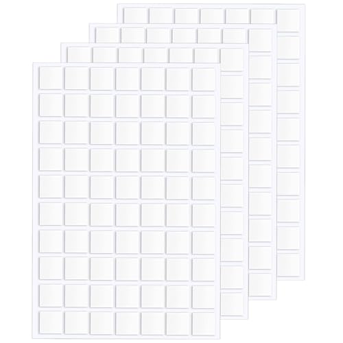 JANYUN 280 Pcs Double Sided Sticky Dots Removable Square Putty Clear Double Sided Tape for Crafts No Trace Sticky Tack Adhesive Tape (Square 20 mm) - size: 0.78"x0.78" Square
