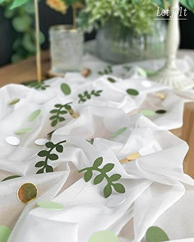 210 Pcs Baby Shower Confetti Greenery Glitter Table Decorations Eucalyptus Golden Scatter Country Nature-Theme Party St.Patrick's Day Wedding Christmas Supplies - color: Lihght Green