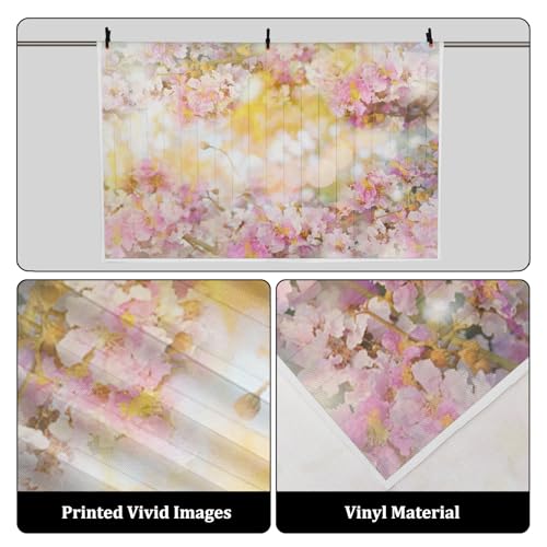 AOFOTO 7x5ft Sweet Flowers Backdrop Spring Wooden Wall Photography Background Girl Woman Kid Infant Baby Artistic Portrait Floral Wood Board Valentine Photo Studio Props Video Drop Vinyl Wallpaper - size: 7x5ft
