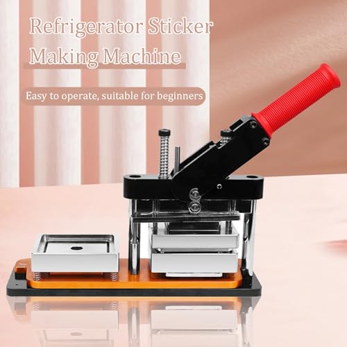 Refrigerator Magnet Making Kit - 65x90mm with Paper Cutter and 100 Pcs Supplies for Custom Photo Magnets, Arts and Crafts, Square Magnet Maker Machine, DIY Photo Magnet Machine