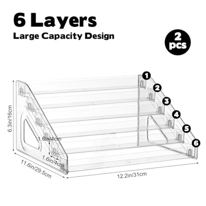 2 Pack 6 Tier Perfume Organizer Stand, Versatile Acrylic Perfume Organizer Holder Display Stand Storage Tray for Figures Makeup Nail Polish Graded Cards Organization
