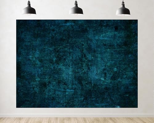 Trykid 9x6ft Abstract Blue Textured Concrete Backdrop Vintage Stone Wall Photography Background for Video YouTube Birthday Party Decoration Photoshoot Studio Props Fabric - size: 9x6ft