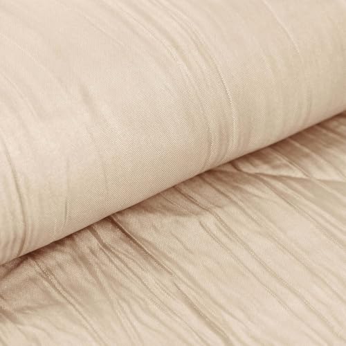 Efavormart 54" x10 Yards Beige Accordion Crinkle Taffeta Fabric Bolt for Wedding Birthday Party Dance Event Decoration - color: Beige