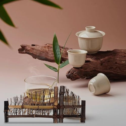 Housoutil Sushi Serving Fence Decor, Medium Two-fold Mini Japanese Sashimi Tray for Food Photography Backdrops and Tabletop Display