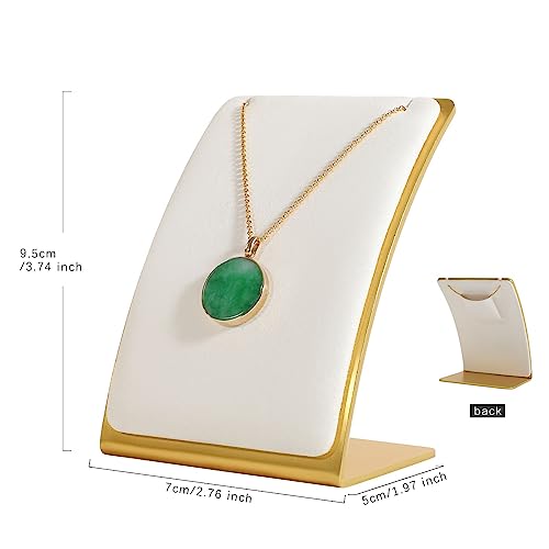 White Necklace display stand, Velvet Jewelry necklace display holder for selling, small metal earring neck storage organizer, online jewelry photography props【White】 - color: White