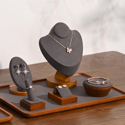 Jewelry Tray Solid Wood Earrings Display Stand for Photograph Jewelry Display Tray - color: WSM02102