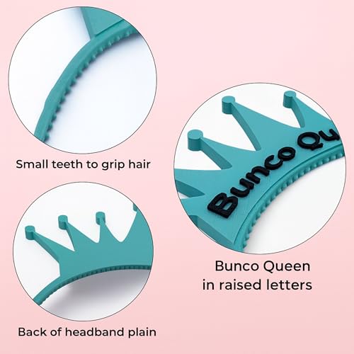 Bunco Queen Headband 3 Pack – Winner Prize, Hostess Gift, Game Night Favor for Women