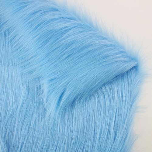 Long Pile Faux Fur Faux Plush Muffler Scarf Dolls Jewelleries Displaying Backdrop Product Photo Backdrop, Great for Nail Art, Fluffy Cushion 20x65 in (Light Blue 0.5M) - color: Light Blue, size: 20''x65''