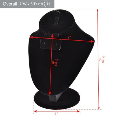 MOOCA 3 Pcs Set Black Velvet Combination Display Jewelry Stand Bust for Necklaces, Earrings, Rings, Jewelry Display For Vendors - color: Black Velvet, 3 pieces