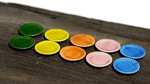 1shopforyou 10 Mix Colorful Mini Ceramic Plate Dish Bowl Decorative Accents – Small Display Pieces for Home Décor & Craft Styling