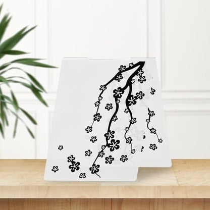 Threetols Flower Embossing Folder, Branch Background Embossing Folder for Card Making, Flower Frame DIY Plastic Scrapbooking Photo Album Card Paper DIY Craft Template Mold - color: FLOWER