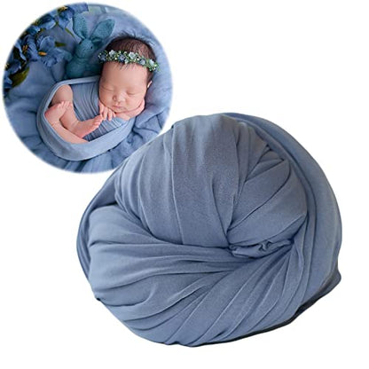 Zeroest Newborn Photography Stretch Wrap Boy Girl Baby Wraps Photography Props Baby Photo Prop Stretch Blanket for Baby (Blue) - color: Blue