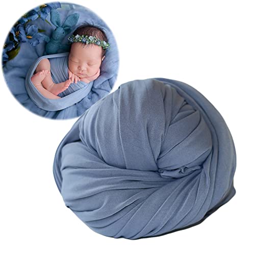 Zeroest Newborn Photography Stretch Wrap Boy Girl Baby Wraps Photography Props Baby Photo Prop Stretch Blanket for Baby (Blue) - color: Blue