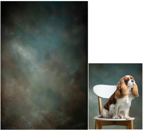 5x7ft Aqua Backdrops Portrait Backdrops for Photography Mottled Photo Background - color: LM-06107, size: 5x7ft