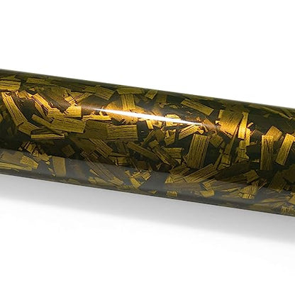 2pcs 4"x8" (10cmx20cm) Sample Golden Yellow PET Marble Forged Carbon Fiber Textured Gloss Vinyl Wrap Auto Car Sticker Decal Film Sheet Bubble Free Air Release Technology - color: Golden Yellow, size: 2pcs 4"x8" (10cmx20cm) Sample