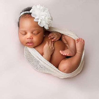 Newborn Photography Props Stretch Newborn Photography Wrap Blanket for Baby Boys Girls Posing Photo Shoot Props - color: Cream
