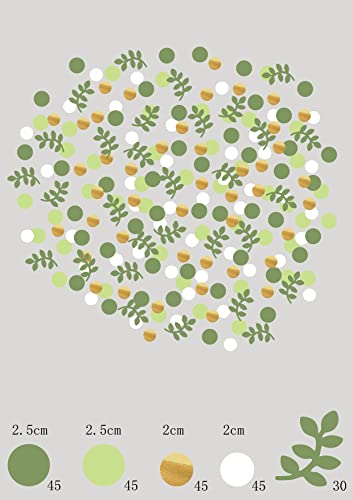 210 Pcs Baby Shower Confetti Greenery Glitter Table Decorations Eucalyptus Golden Scatter Country Nature-Theme Party St.Patrick's Day Wedding Christmas Supplies - color: Lihght Green