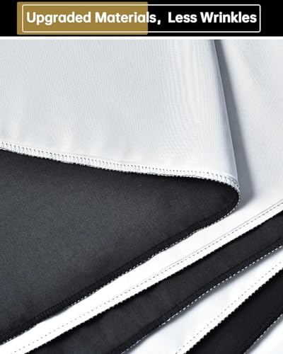 UTEBIT Black White Backdrop, 5x6.5ft Photo Backdrop Curtain with 4 Clamps for Photoshoot, Pure Photographic Studio Backgrounds, Thick Polyester Fabric Photography for Party Portraits Video Recording