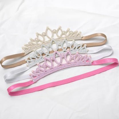 DANMY Baby Birthday Crown, Little Boys Girls Party hairband Princess Gold Tiara Photo Props Decorations Birthday