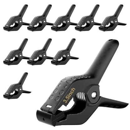 Backdrop Clamps Clips - 3.5in - Small Spring Clamps for Backdrop Stand, 10 Pack Heavy Duty Plastic Muslin Photo Clamp for Photography Photobooth, Balloon Arch, Woodworking - size: 3.5in