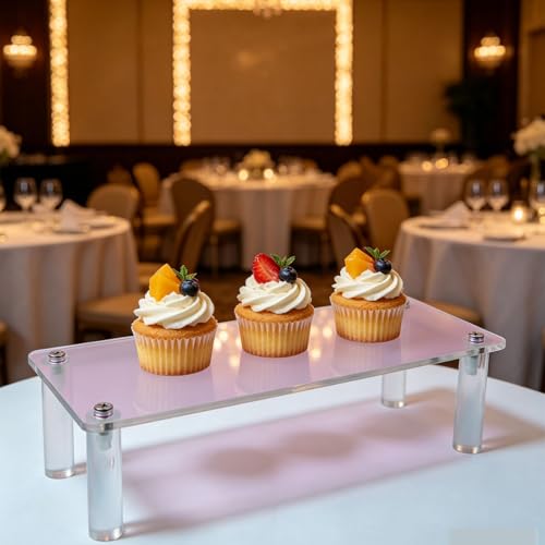 MY MIRONEY 2PCS Acrylic Display Stand Iridescent Display Shelf Figurines Organizer Cupcakes Holder for Cake Food Desserts Figurines Collectibles Perfume Jewelry Makeup(7.87" x 2.95" x 1.97") - size: 7.87" x 2.95" x 1.97"