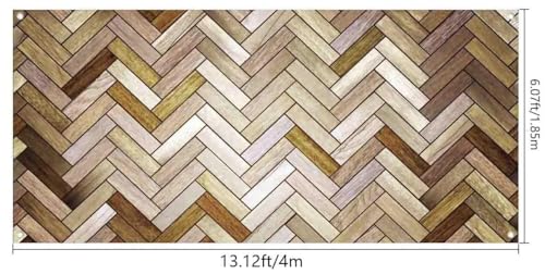 7X16ft Brown Rustic Wood Texture Wall Garage Door Decoration Background Wooden Board Photography Backdrop Wedding Birthday Baby Shower Party Decoration Party Decor Banner Cover - size: 7X16