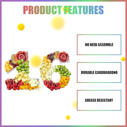 Charcuterie Cardboard Number Fillable Shaped Treat Decorative Box Anniversary Birthday Table Centerpiece (16 Style, 9inch) - size: 9inch, style: 16 Style