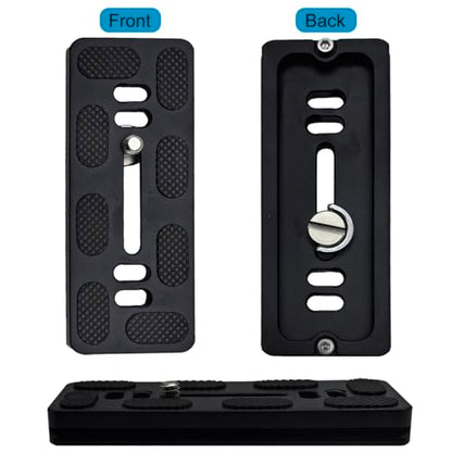 PU-100 100mm Quick Release Plate, Universal Camera QR Plate with D-Ring Screw for DSLR Camera Tripod Ballhead, Quick Shoe Plates Compatible with Arca Swiss Standard Clamp - size: 100 MM*40 MM