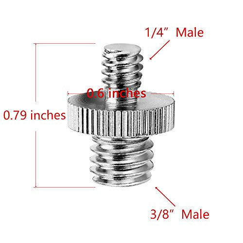 Anwenk 1/4 to 3/8 Screw Adapter Converter Threaded Screws Adapter Spigot Screw Mount Set for Camera Tripod Monopod Ballhead Flash Light Stand Shoulder Rig - color: Screw 20Pack