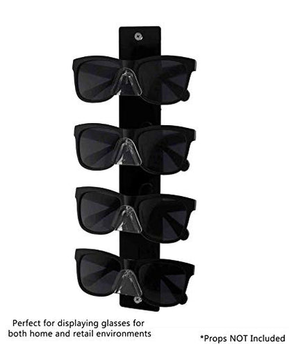 Marketing Holders 2 Pack Safety Glasses Holder 4 Pair Acrylic Wall Mount with Hardware Home Goods Retailers Warehouse Facilities Carpenters Woodworkers Welders Electricians Low Maintenance Black - size: 4 Tier Black