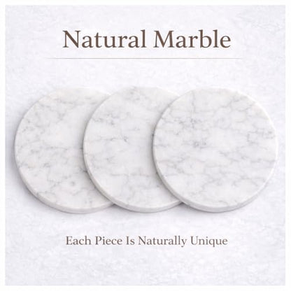 11-Inch Round Marble Cheese Board – Solid White Natural Stone Cutting Board & Charcuterie Serving Tray with Non-Slip Feet, 0.5” Thick, Easy to Clean. - color: White, size: 11"L x 11"W