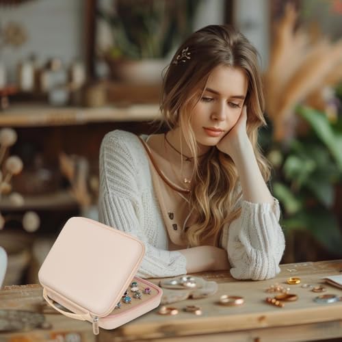 GWCASE Ring Organizer Storage Case - Jewelry Ring Display Collector Box with 42 Slots. Rings Case Holder Showcase Fits for 50+ Rings, Earrings, Brooches and Cufflinks (Box Only)-Pink - color: pink