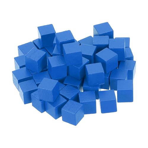 uxcell 100Pcs Wood Blocks for Crafts, 3/8 Inch Unfinished Wooden Cube Pine Wood Square Block for DIY Craft Projects, Blue - color: Blue, size: 3/8"