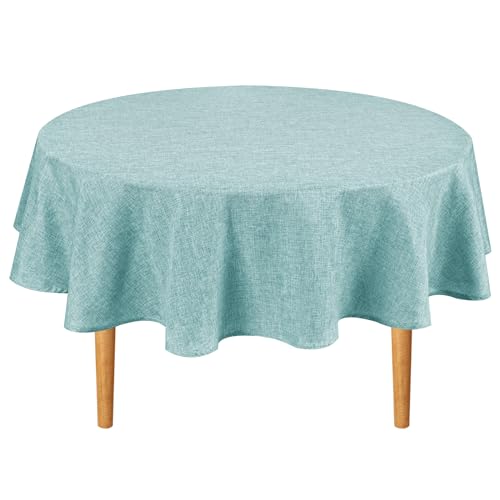 Hiasan Round Tablecloth 30 Inch Linen - Wrinkle and Stain Resistant Washable Polyester Fabric Table Cloth for Dining Room Kitchen Party, Aqua - color: Aqua, size: 30" (Round)