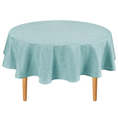Hiasan Round Tablecloth 30 Inch Linen - Wrinkle and Stain Resistant Washable Polyester Fabric Table Cloth for Dining Room Kitchen Party, Aqua - color: Aqua, size: 30" (Round)