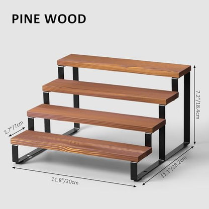 Wooden Cologne Organizer For Men, 4 Tiers Cologne Stand Shelf, Perfume Organizer Holder, Fragrance Display Storage Rack, Gift For Men