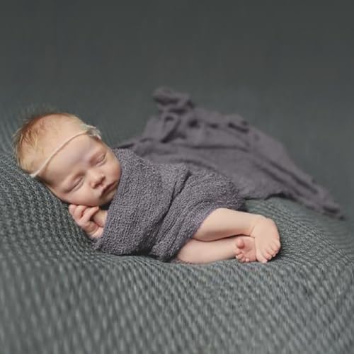 Newborn Photography Props Stretch Newborn Photography Wrap Blanket for Baby Boys Girls Posing Photo Shoot Props - color: Stone