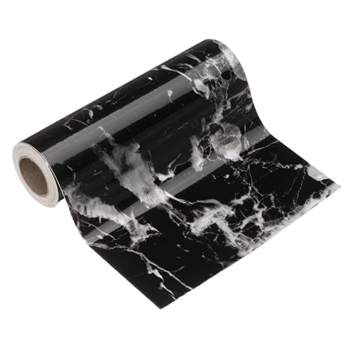 HARFINGTON Wood Grain Wallpaper Border 6" x 16.4ft PVC Self-Adhesive Textured Frame Sticker Waterproof Wall Decorative Wallpaper for Floor Door Table Cabinets Desk, Black White - color: Black/White, size: 6" x 16.4ft