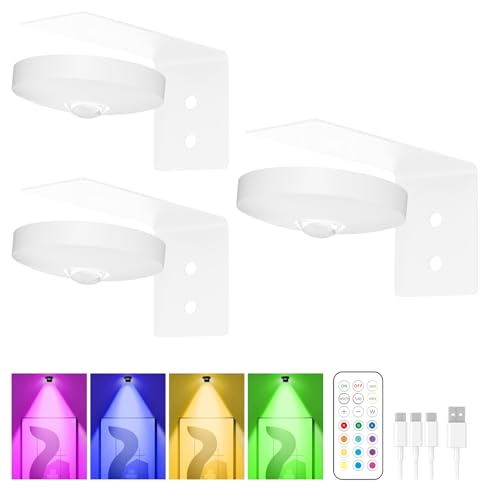 Rechargeable Picture Lights for Wall,Under Cabinet Lighting,1500mAh Rechargeable Battery Operated Picture Frame Lights for Kitchen, Closet, Shelf - 3 Color Temps & 13 RGB (3 Packs White) - color: White, size: 3 Packs