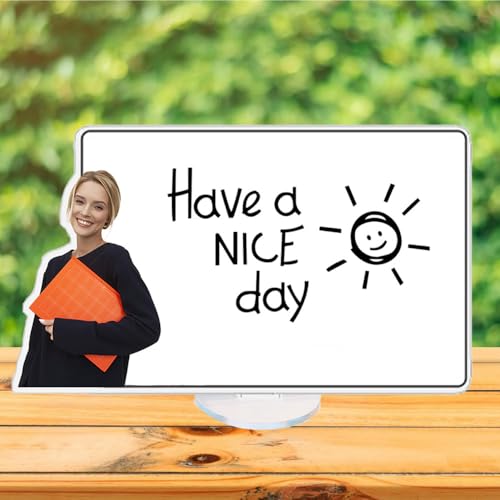 Personalized Acrylic Message Board with Custom Photo, Cartoon Style Option, Clear Dry Erase Writing Board for Desk Home Office Decor, Reusable Custom Gift