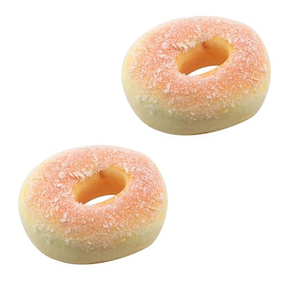 TAODAN 2PCS PU Fake Donut Model 6.5x6.5cm Bounce Back Simulation Bread Photography Video Props Cabinet Display Cake Shop Model Decorations