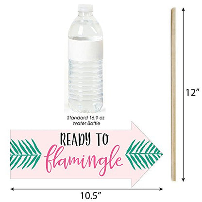 Big Dot of Happiness Funny Pink Flamingo - Party Like a Pineapple - Tropical Summer Photo Booth Props Kit - 10 Piece