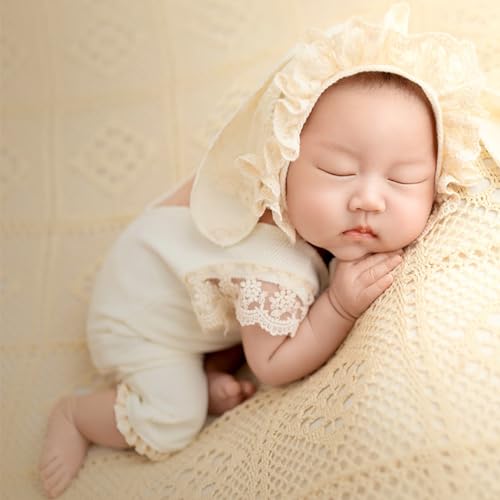 Newborn Baby Bunny Rabbit Crochet Knitted Photography Props Newborn Baby Outfits Diaper Costume - color: Milky White