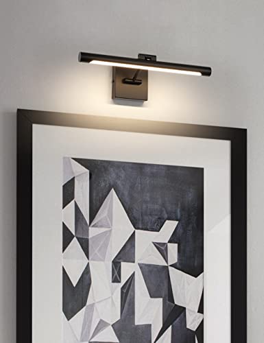 Joosenhouse LED Picture Light Fixtures 16.53" Inches Long Modern Black Wall Lamps with Rotatable Lighting Tube Picture Frame Lights for Paintings 7W(50W Eqv.) Hardwired Connection 3000K - color: Black, size: Non-Dimmable 16.53" Long
