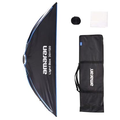 Aputure Amaran Light Box 30x120 Square Bowens Mount Softbox,Included Difusion,Light Control Grid and Carrying Bag for 200X/300C/150C/100D - size: Light Box 30x120