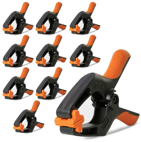 Spring Clamps 4 Inch Pack of 10 Heavy Duty Plastic Clips with Strong Grip for Backdrop Balloon Arch Stand, Decoration, Fabric, Tarp, Pool Cover Holders - size: 4 inch pack of 10