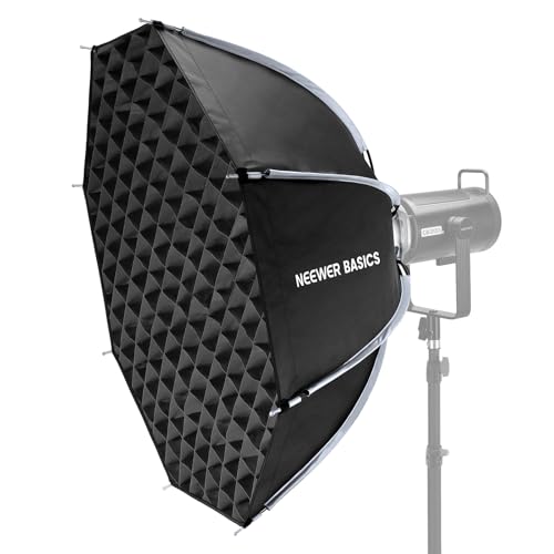 NEEWER Basics Octagonal Softbox Bowens Mount, 35.4'' Quick Release Soft Box Lighting Set with Grid, Compatible with Aputure 150c Compatible with Godox SL60w, for FS300C FS150B HB80C CB200C Q6, NS64P - size: 90cm/35.4"